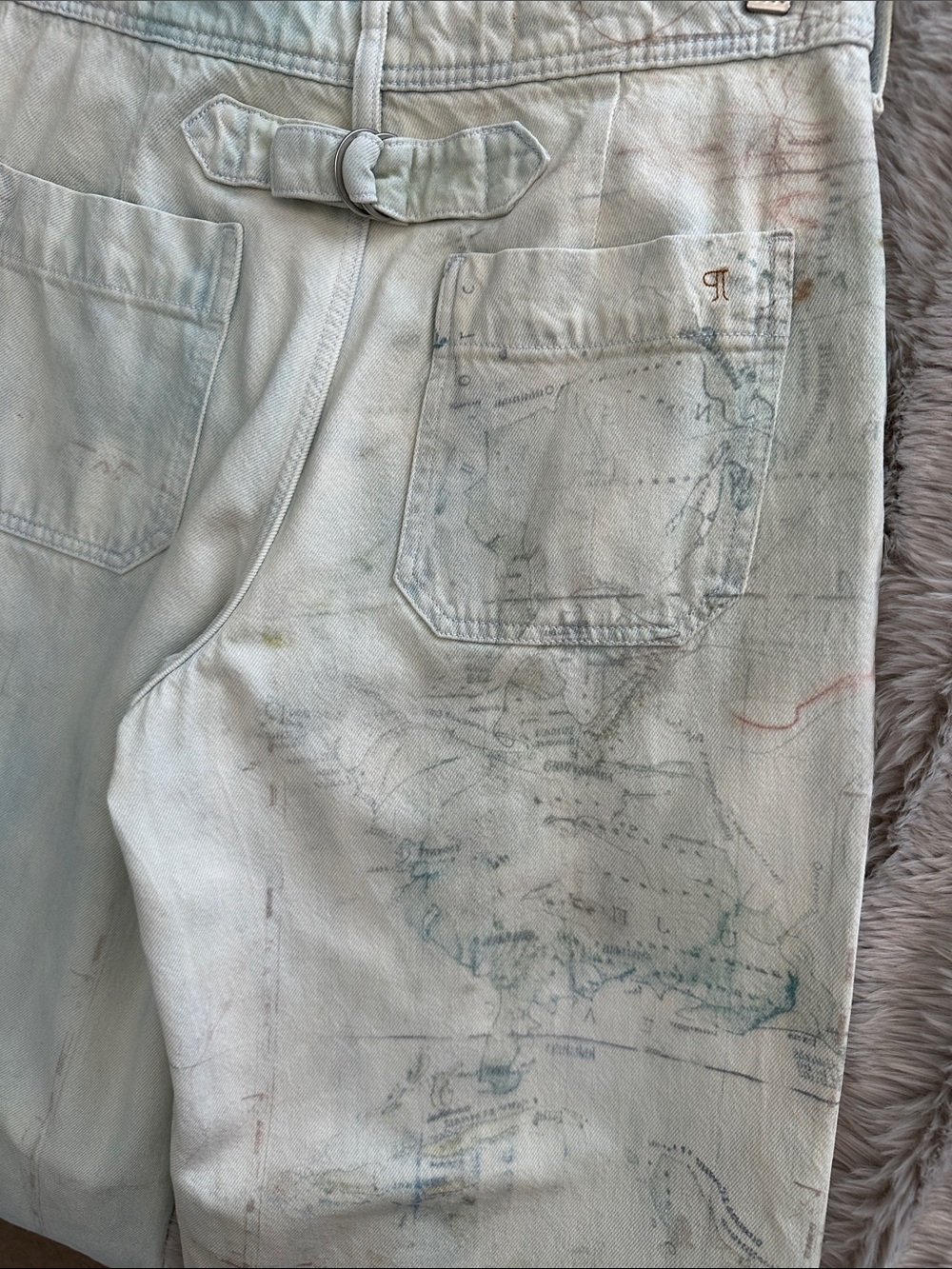 Anthropologie Pilcro High-Rise Slouch Wide-Leg Map Pattern Jeans - Picture 7 of 12